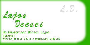 lajos decsei business card