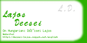 lajos decsei business card